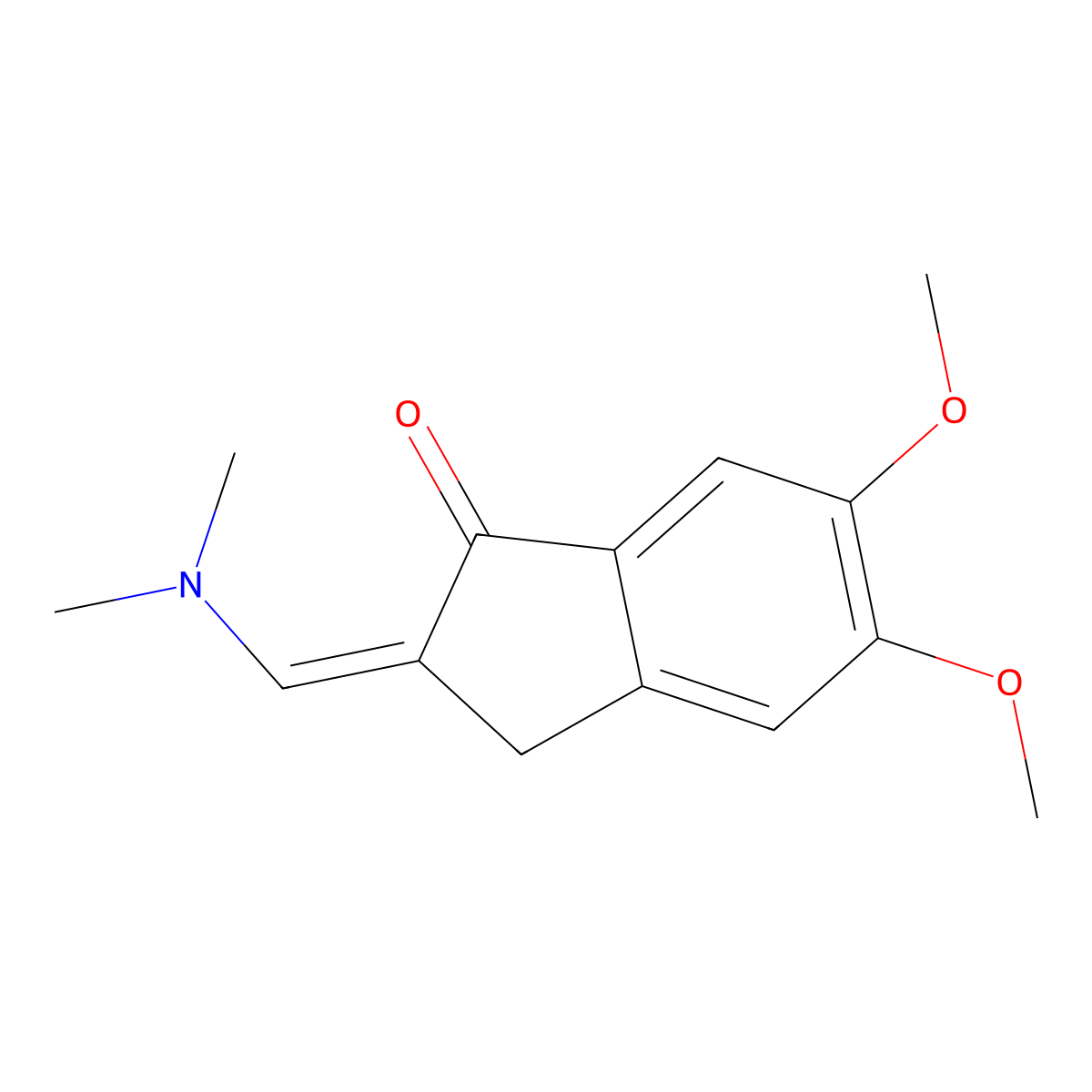 (2Z)-2-[(dimethylamino)methylene]-5,6-dimethoxyindan-1-one molecular structure, CAS 1092303-03-1