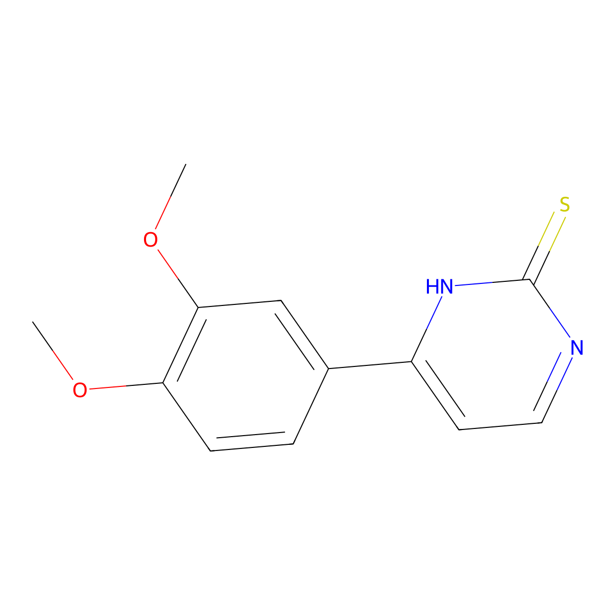 4-(3,4-dimethoxyphenyl)pyrimidine-2(1H)-thione molecular structure, CAS 1092303-07-5