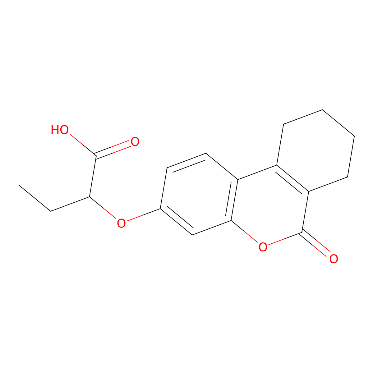 2-({6-oxo-6H,7H,8H,9H,10H-cyclohexa[c]chromen-3-yl}oxy)butanoic acid molecular structure, CAS 1092303-11-1