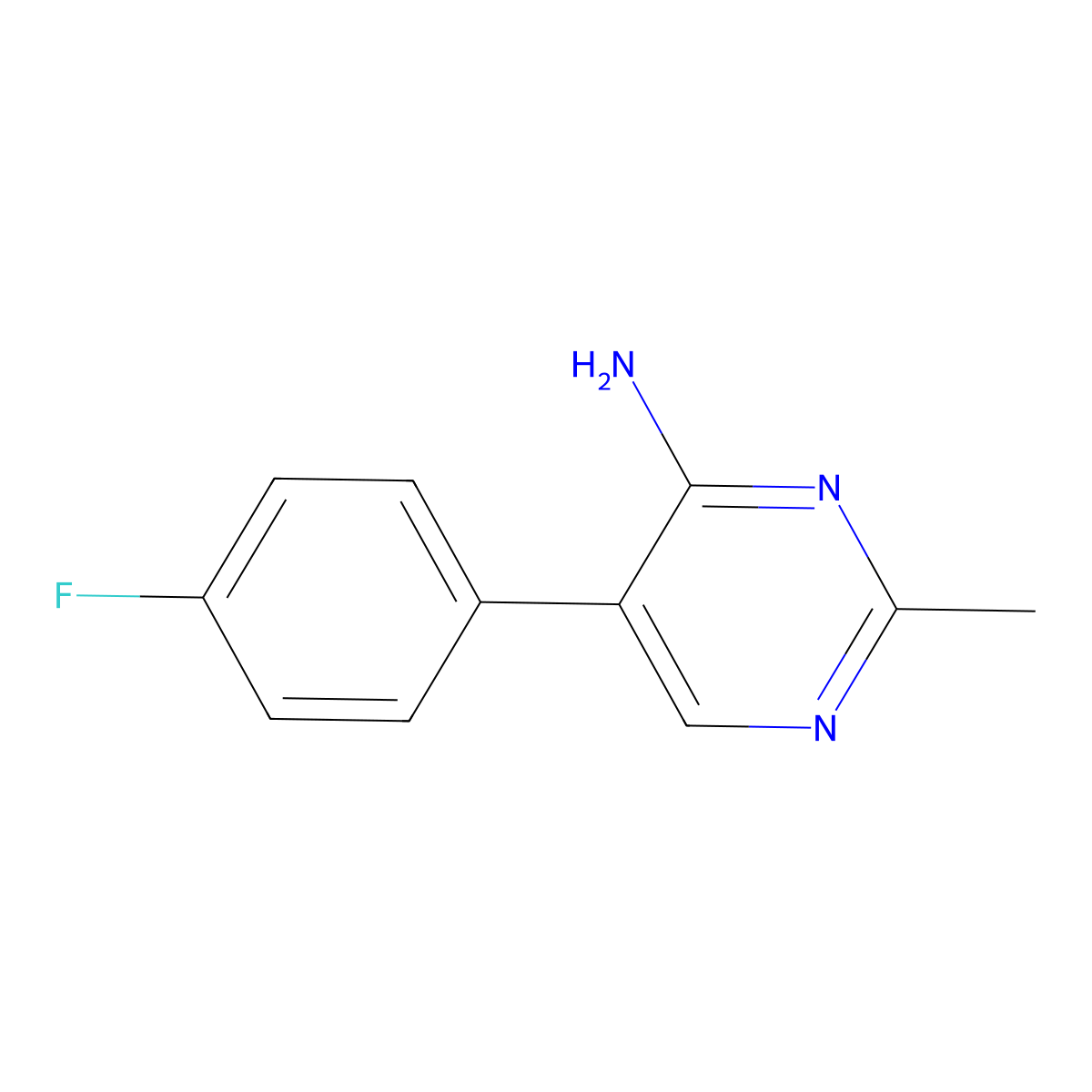 5-(4-Fluorophenyl)-2-methylpyrimidin-4-amine molecular structure, CAS 1092303-48-4
