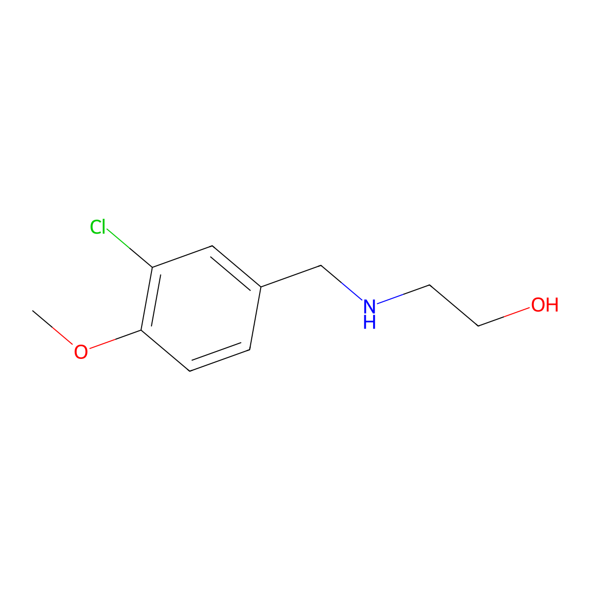 2-[(3-Chloro-4-methoxybenzyl)amino]ethanol molecular structure, CAS 1092304-01-2