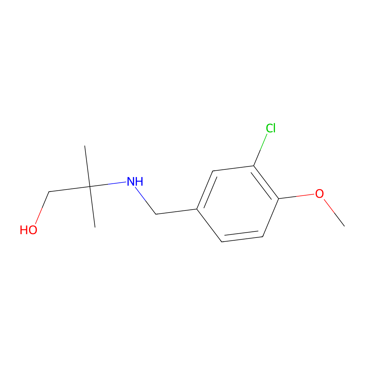 2-[(3-Chloro-4-methoxybenzyl)amino]-2-methyl-1-propanol molecular structure, CAS 1092304-76-1