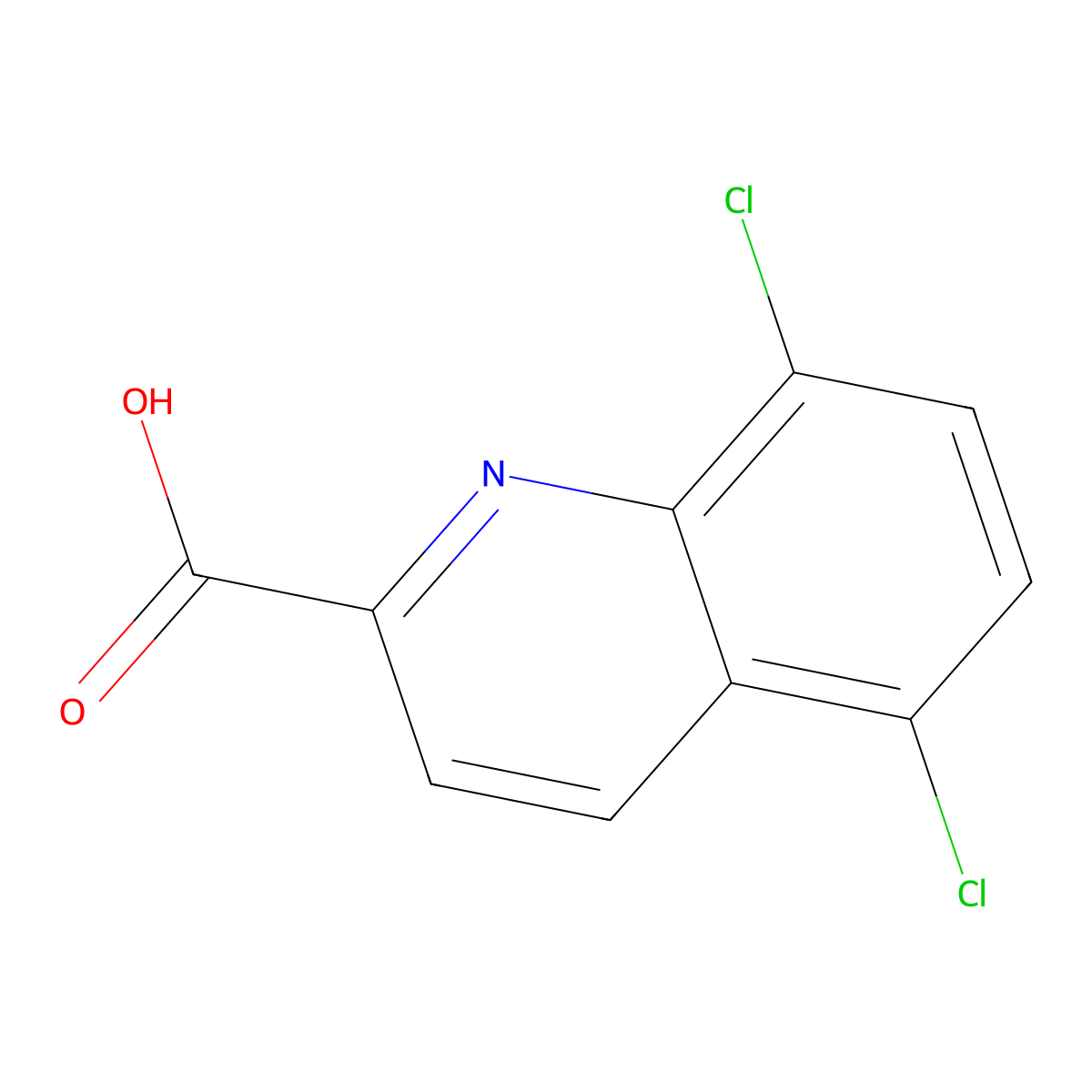 5,8-Dichloroquinoline-2-carboxylic acid molecular structure, CAS 1092305-00-4