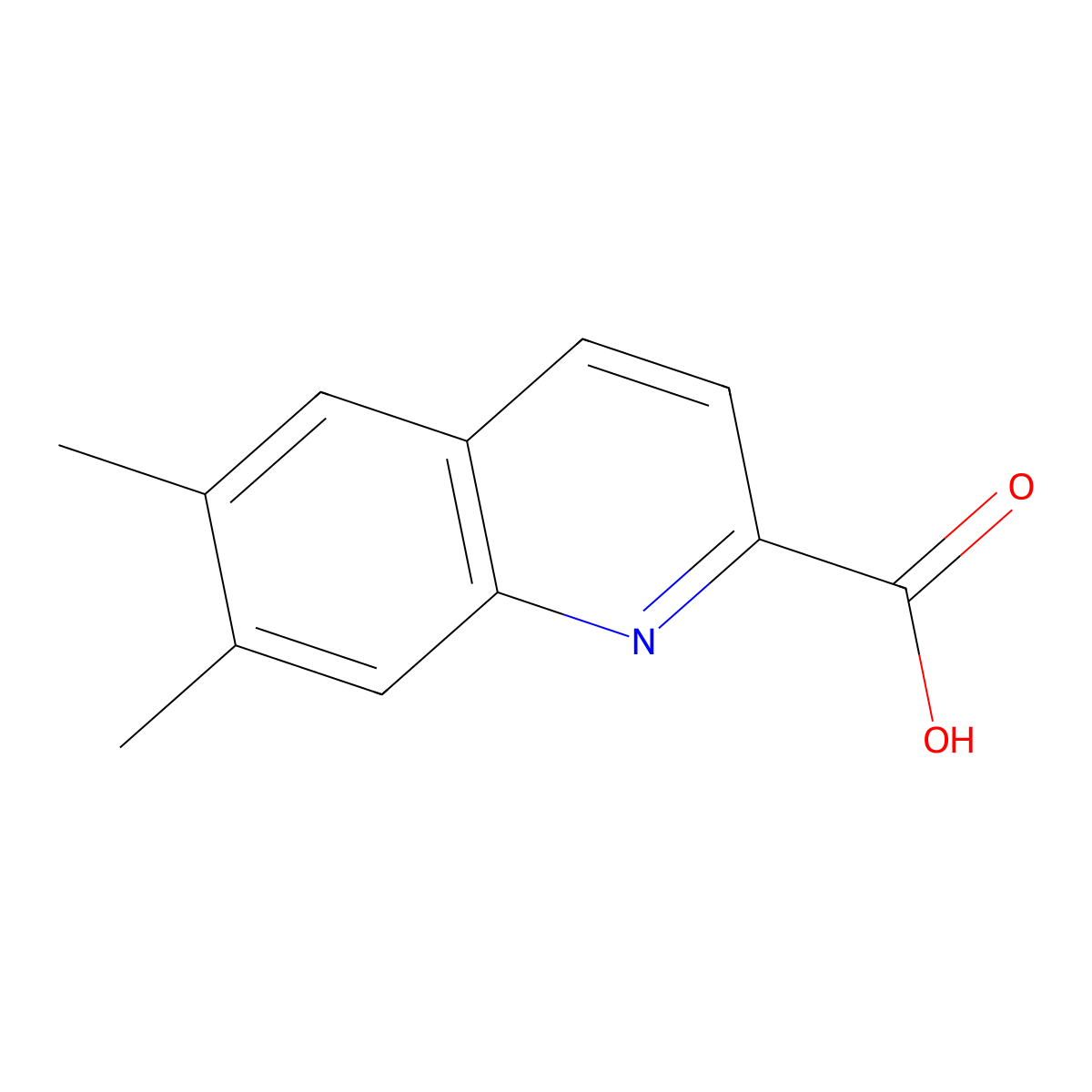 6,7-Dimethylquinoline-2-carboxylic acid molecular structure, CAS 1092305-30-0