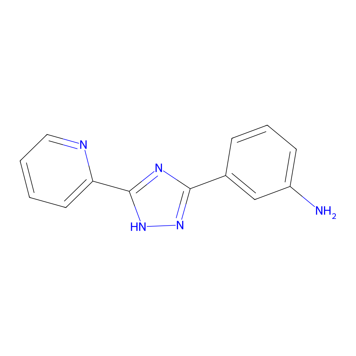 3-(5-(pyridin-2-yl)-1H-1,2,4-triazol-3-yl)aniline molecular structure, CAS 1092305-59-3