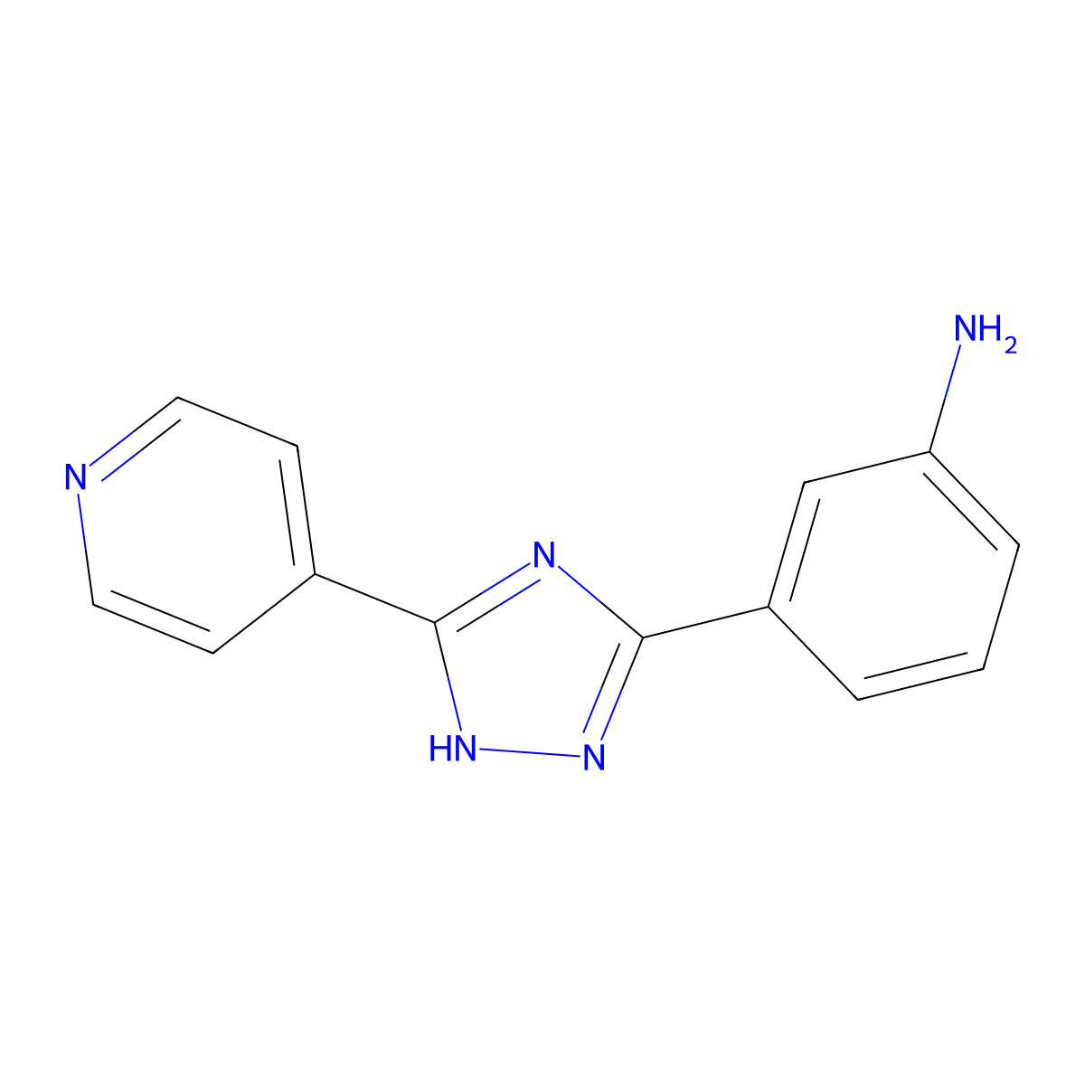 3-[5-(pyridin-4-yl)-1H-1,2,4-triazol-3-yl]aniline molecular structure, CAS 1092305-69-5