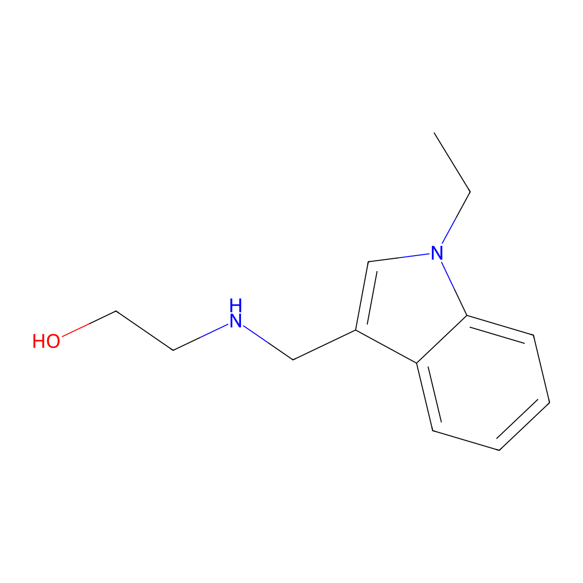 2-{[(1-ethyl-1H-indol-3-yl)methyl]amino}ethanol molecular structure, CAS 1092305-71-9