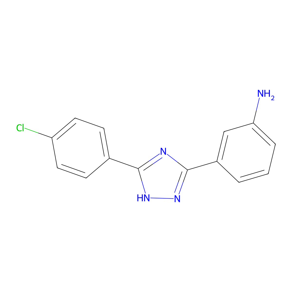 3-[5-(4-chlorophenyl)-1H-1,2,4-triazol-3-yl]aniline molecular structure, CAS 1092305-79-7