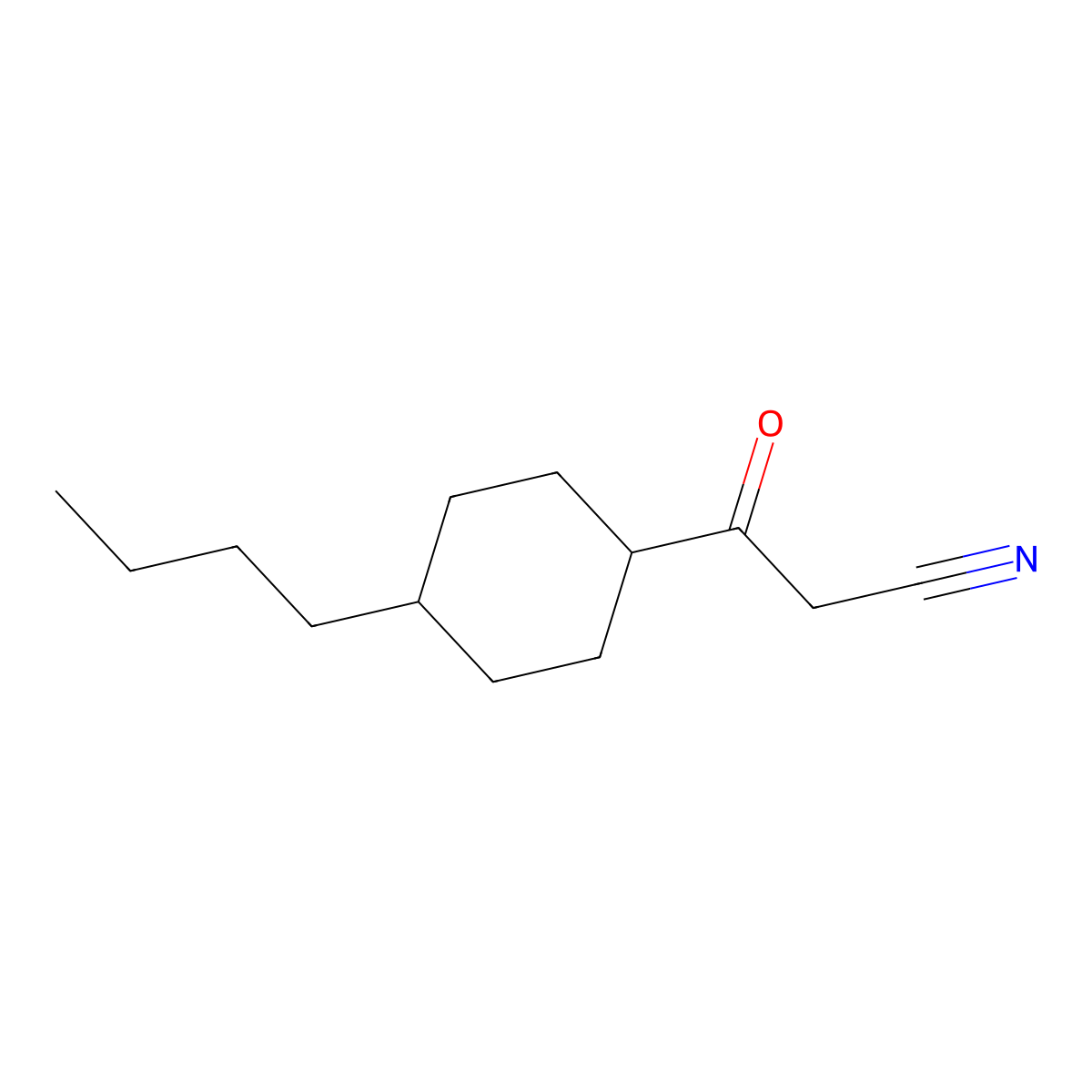 3-(4-Butylcyclohexyl)-3-oxopropanenitrile molecular structure, CAS 1092306-03-0