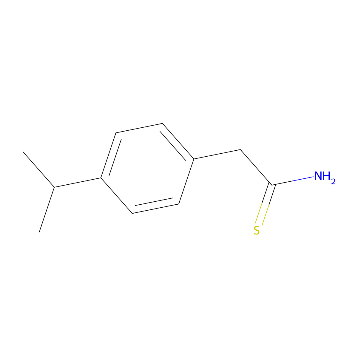 2-(4-Isopropylphenyl)ethanethioamide molecular structure, CAS 1092306-31-4