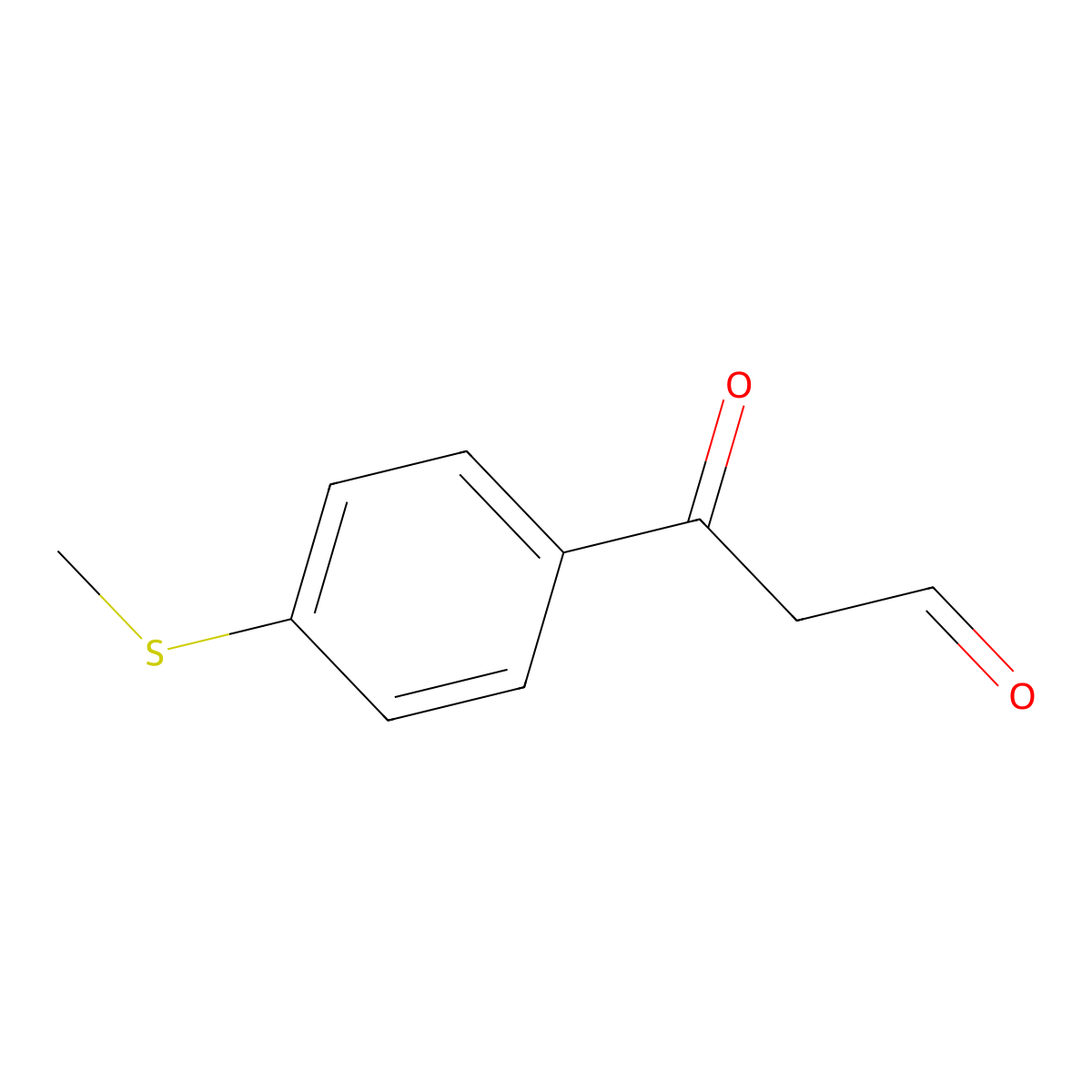3-(4-(Methylthio)phenyl)-3-oxopropanal molecular structure, CAS 1092306-46-1