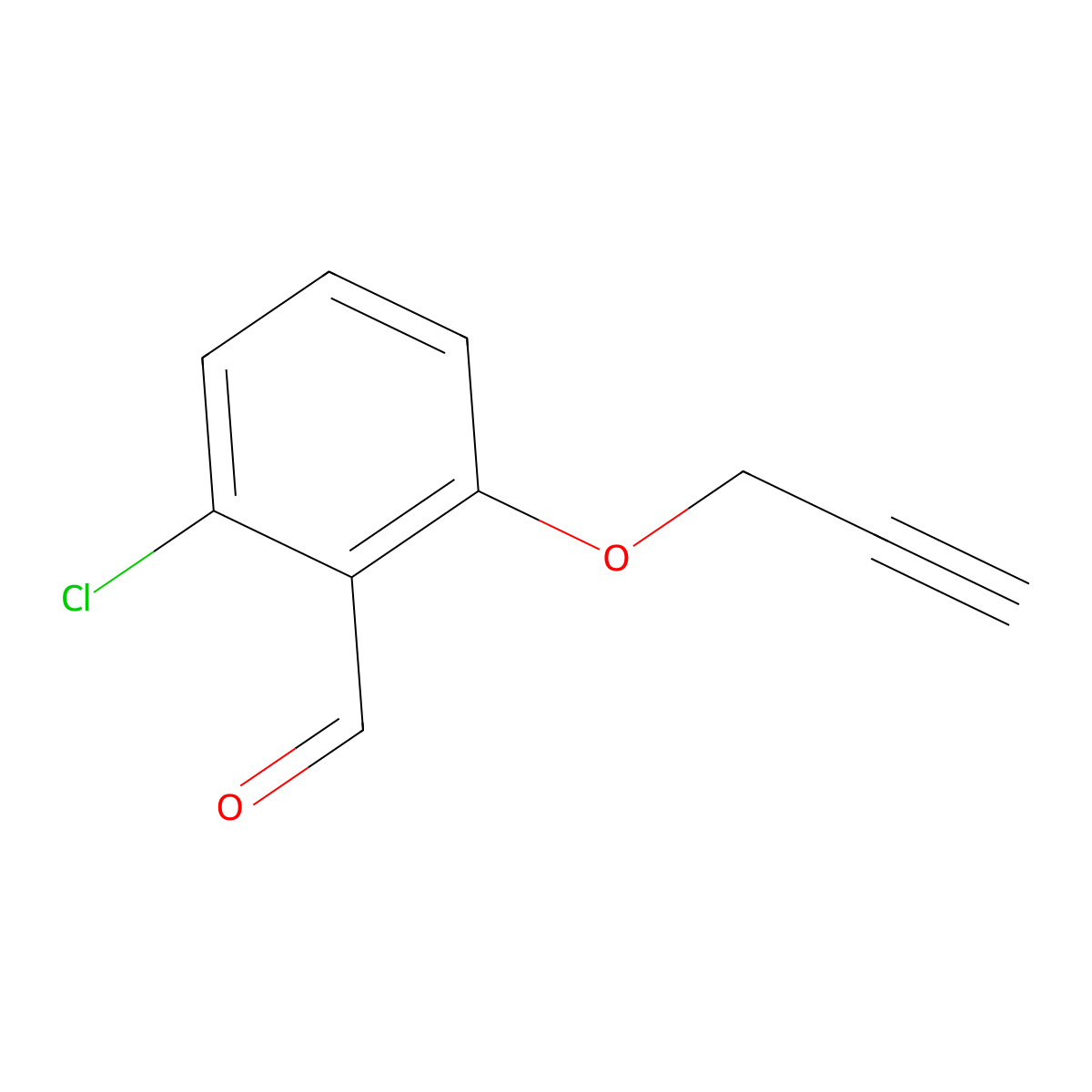 2-Chloro-6-(prop-2-yn-1-yloxy)benzaldehyde molecular structure, CAS 1092306-71-2