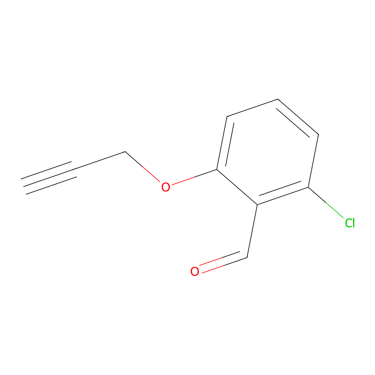 2-Chloro-6-(prop-2-yn-1-yloxy)benzaldehyde molecular structure, CAS 1092306-71-2