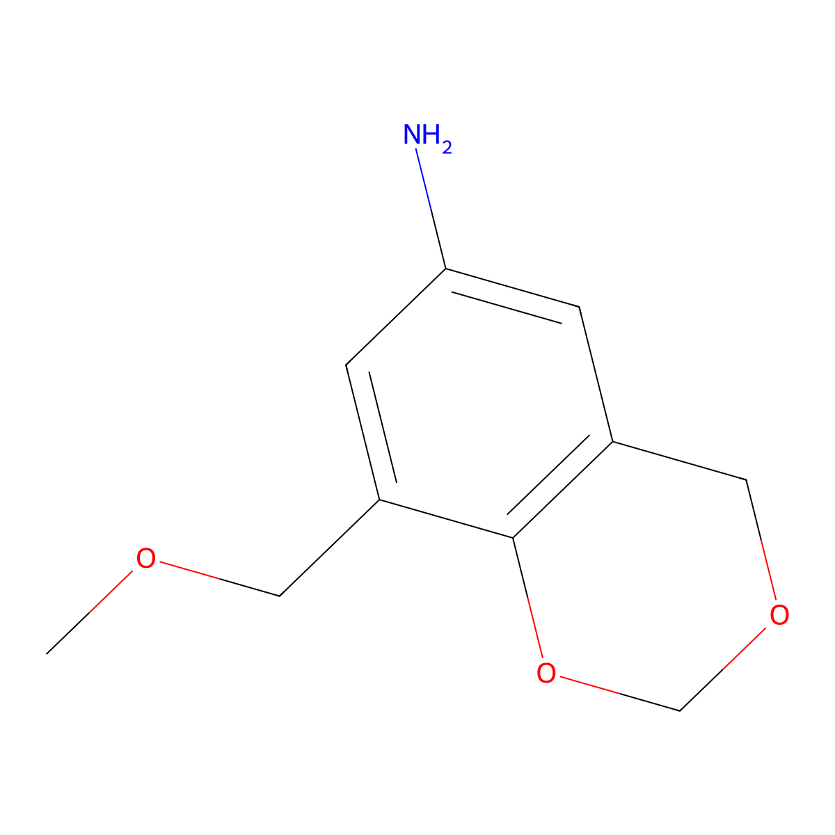 8-(Methoxymethyl)-2,4-dihydro-1,3-benzodioxin-6-amine molecular structure, CAS 1092306-86-9