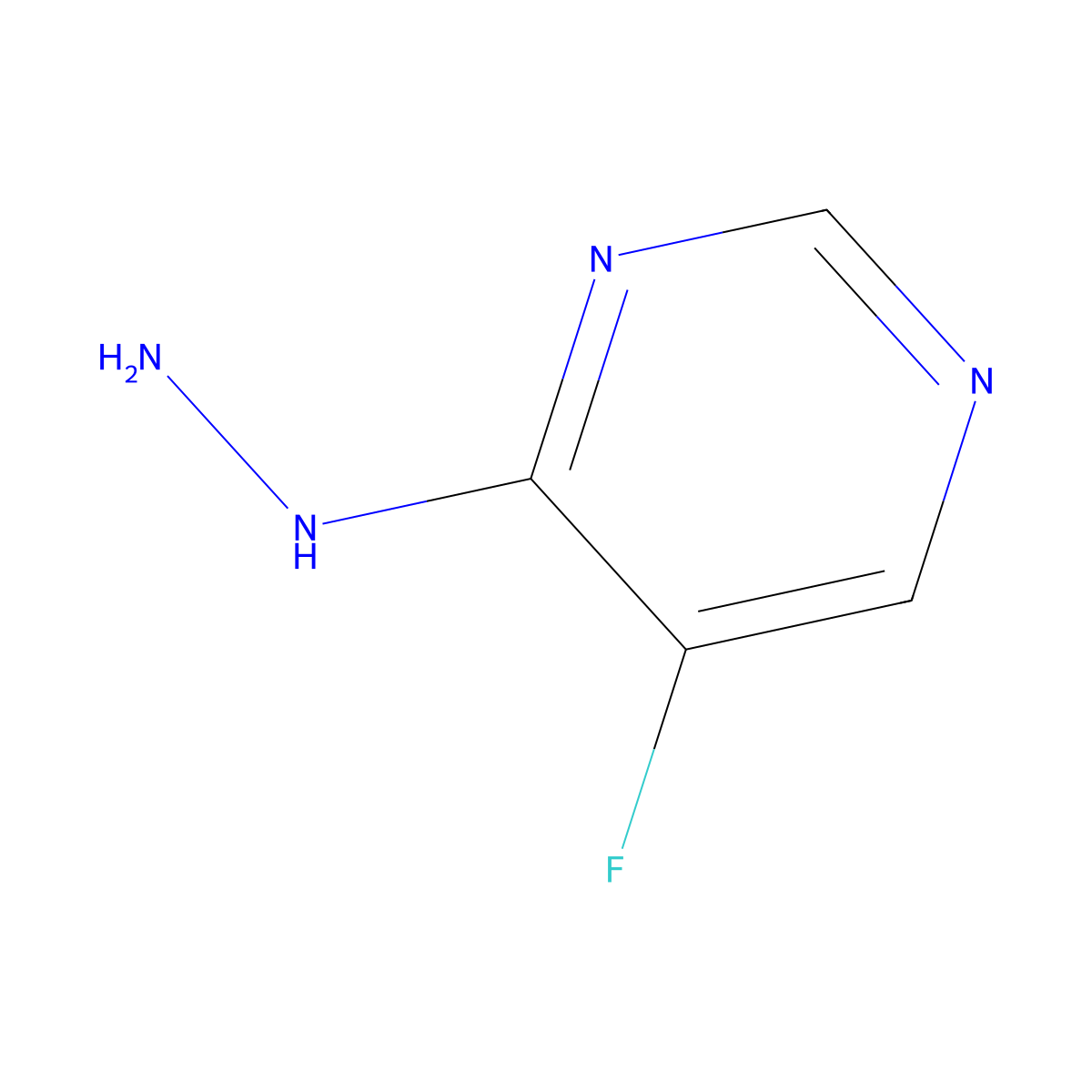 5-Fluoro-4-hydrazinylpyrimidine molecular structure, CAS 1092307-06-6