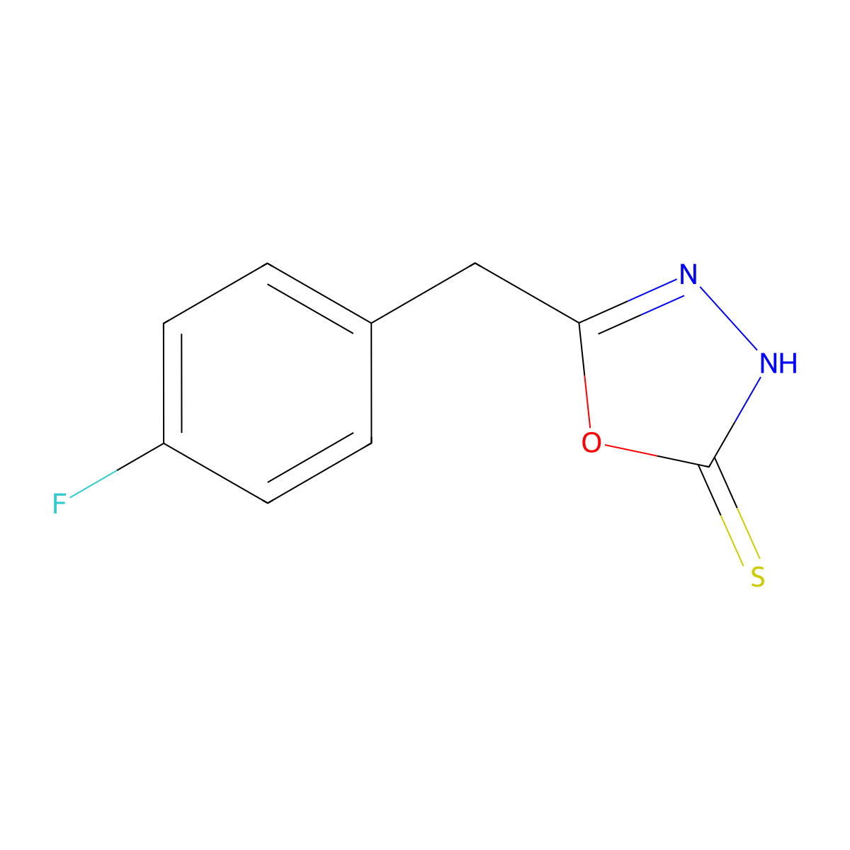 5-[(4-Fluorophenyl)methyl]-1,3,4-oxadiazole-2-thiol molecular structure, CAS 1092307-68-0