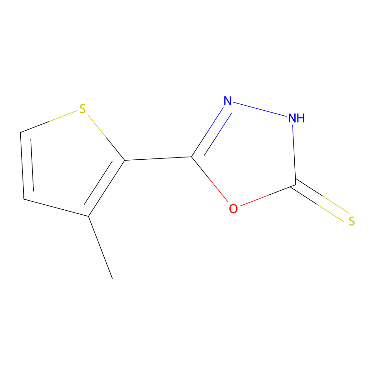 5-(3-Methylthiophen-2-yl)-1,3,4-oxadiazole-2-thiol molecular structure, CAS 1092308-05-8