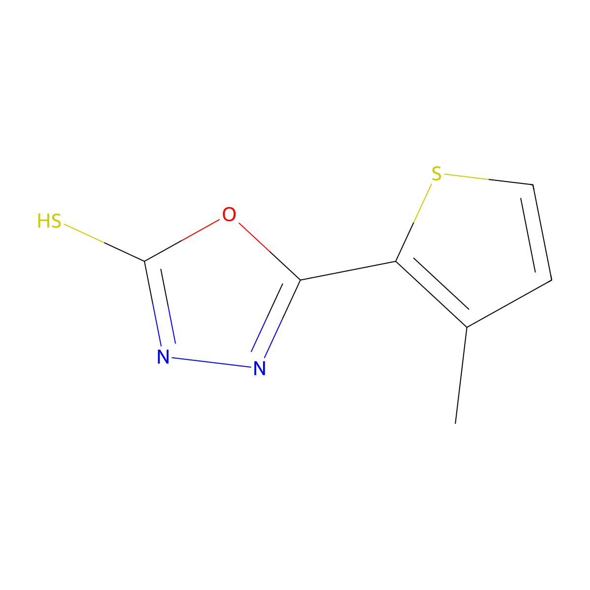5-(3-Methylthiophen-2-yl)-1,3,4-oxadiazole-2-thiol molecular structure, CAS 1092308-05-8