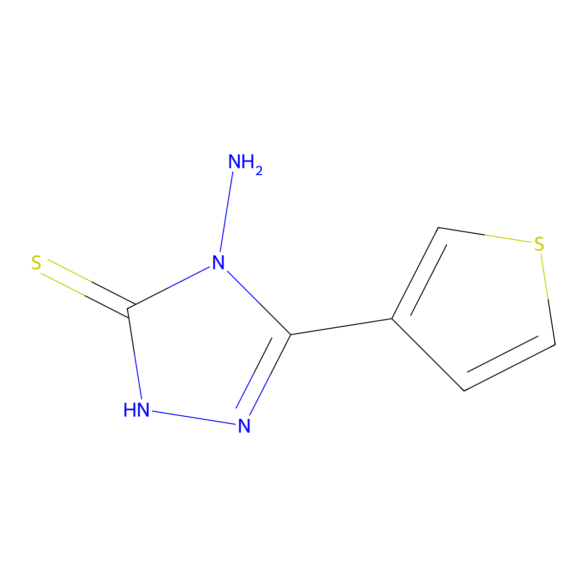 4-Amino-5-(3-thienyl)-4H-1,2,4-triazole-3-thiol molecular structure, CAS 1092308-10-5