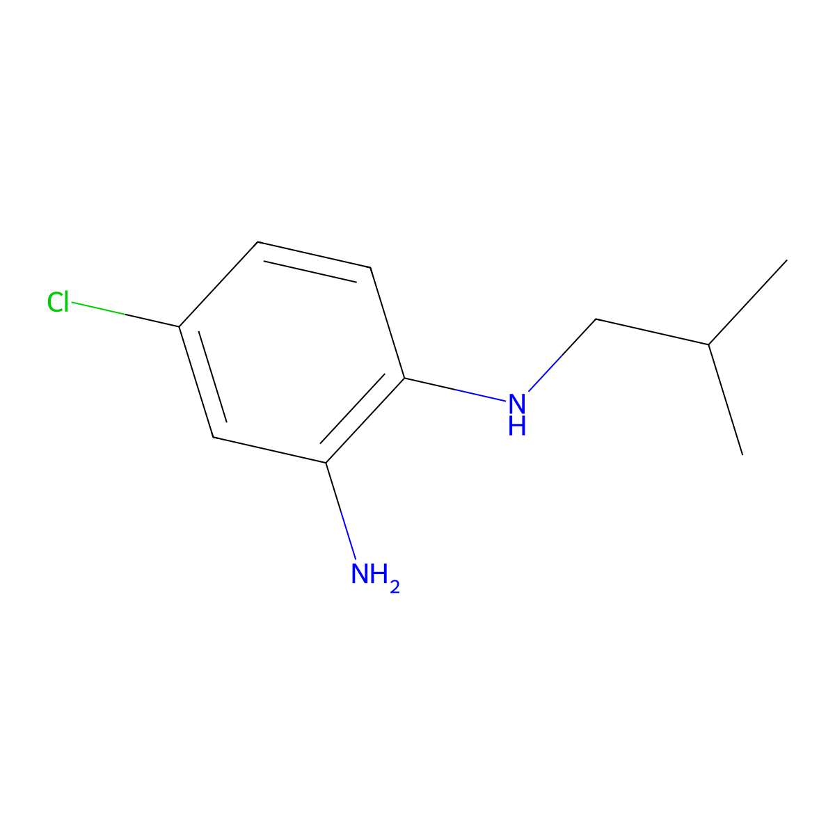 4-chloro-N1-(2-methylpropyl)benzene-1,2-diamine molecular structure, CAS 1092308-40-1