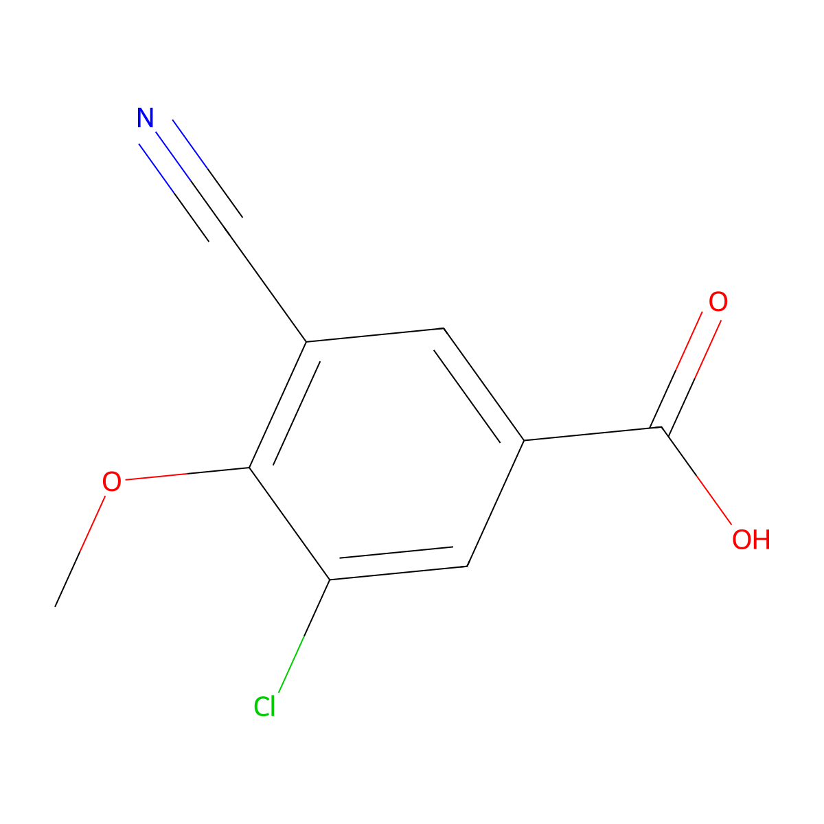 3-Chloro-5-cyano-4-methoxybenzoic acid molecular structure, CAS 1092308-48-9