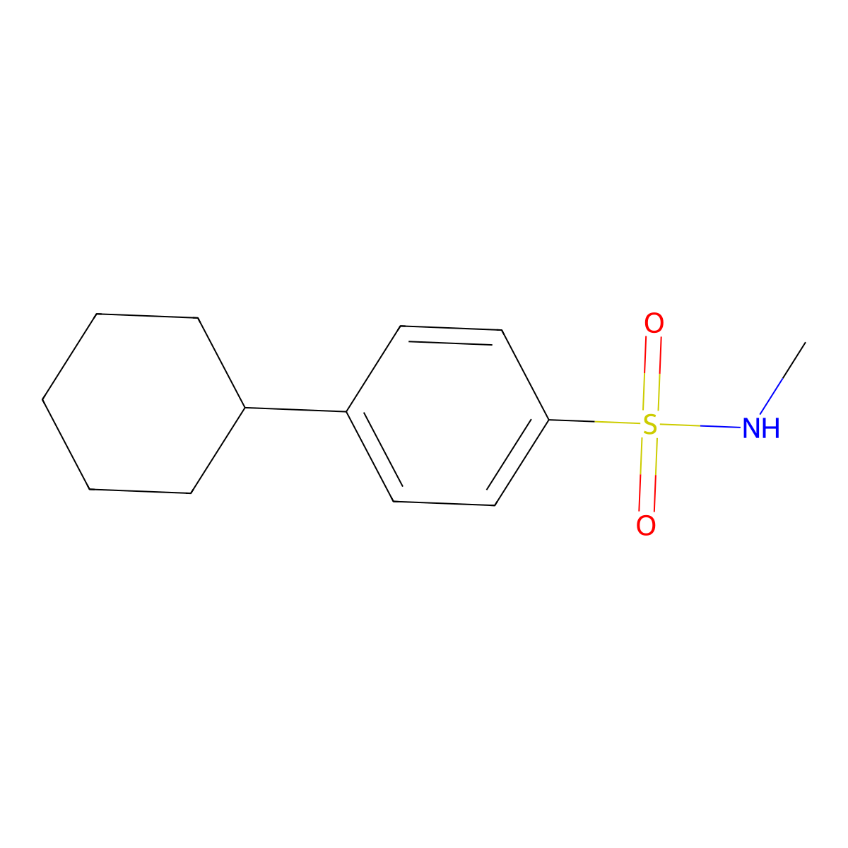 4-Cyclohexyl-n-methyl-benzenesulfonamide molecular structure, CAS 1092308-64-9