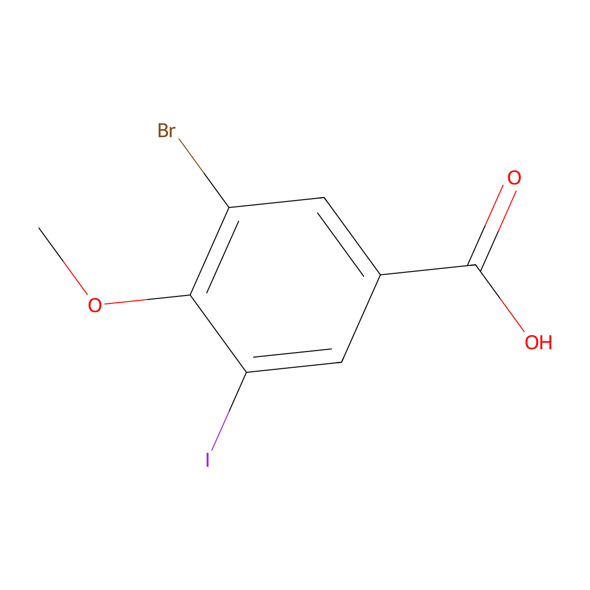 3-Bromo-5-iodo-4-methoxybenzoic acid molecular structure, CAS 1092308-81-0
