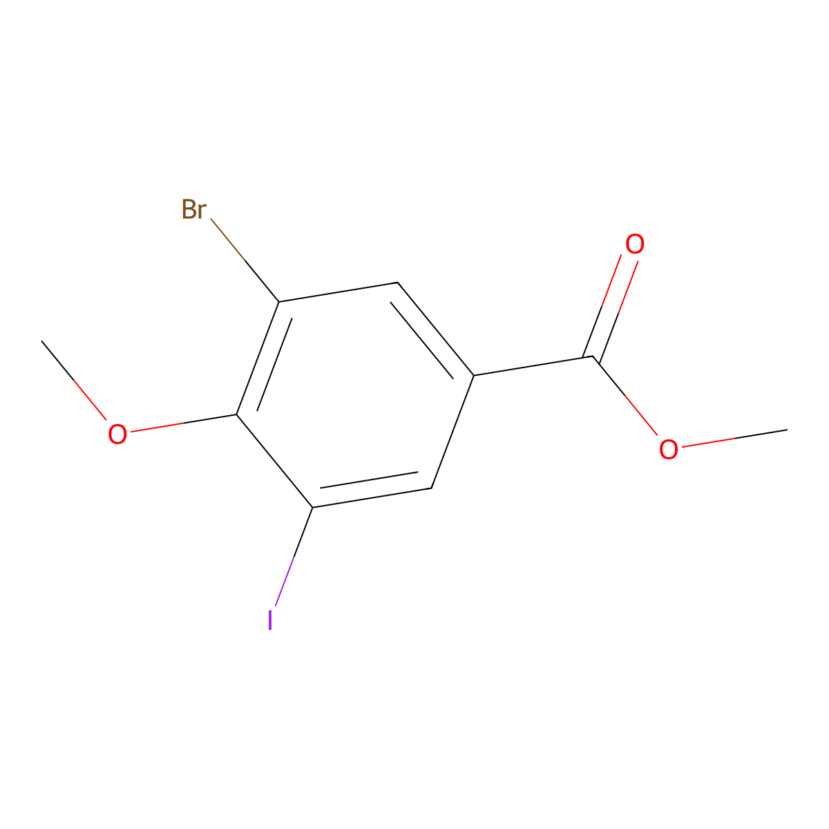 3-Bromo-5-iodo-4-methoxy-benzoic acid methyl ester molecular structure, CAS 1092308-85-4
