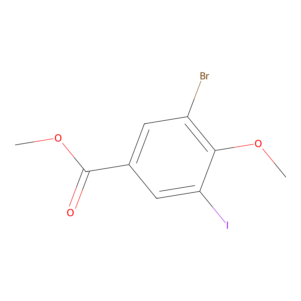 3-Bromo-5-iodo-4-methoxy-benzoic acid methyl ester molecular structure, CAS 1092308-85-4