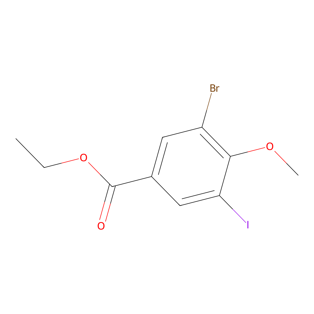 3-Bromo-5-iodo-4-methoxy-benzoic acid ethyl ester molecular structure, CAS 1092308-89-8