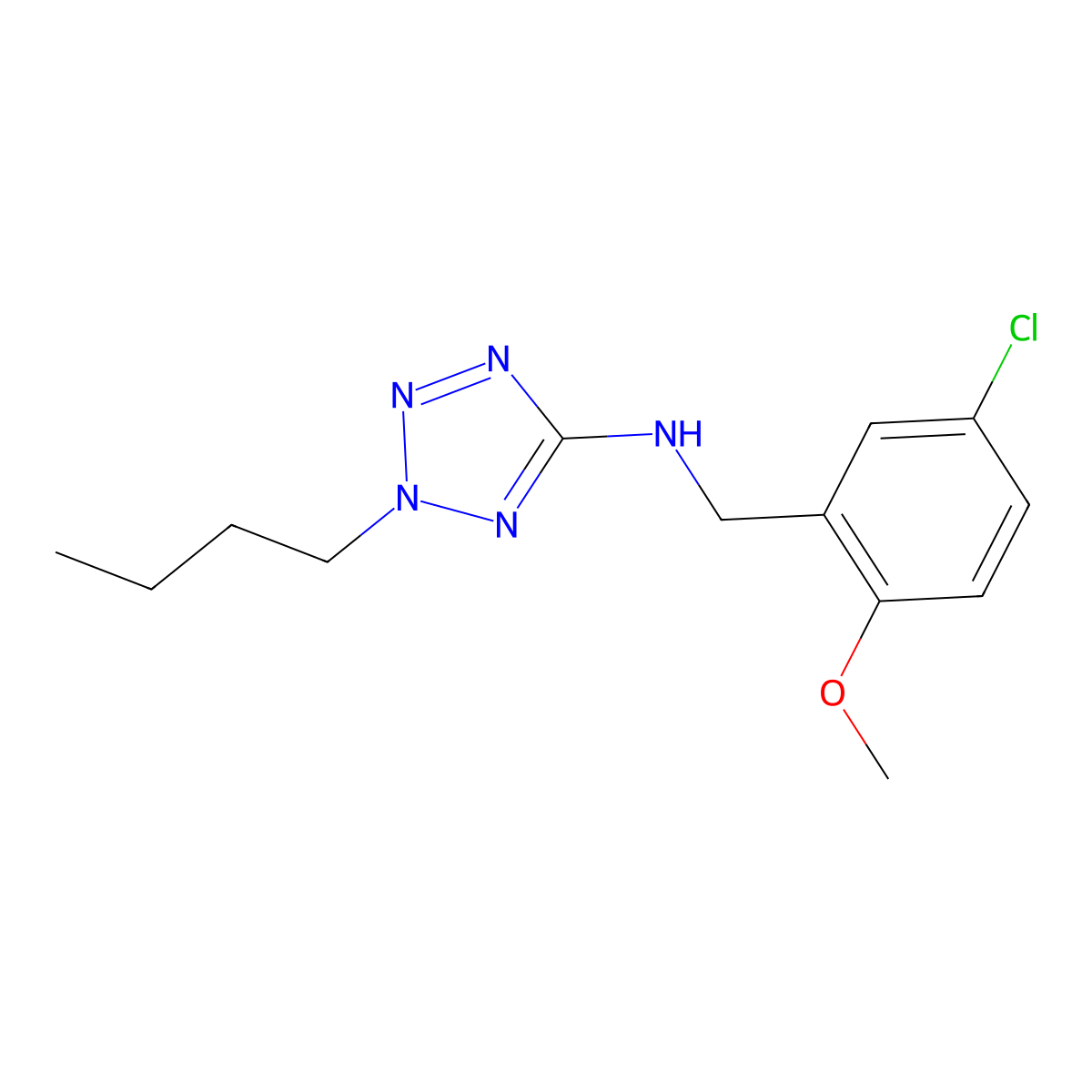 N-(2-butyl-2H-tetraazol-5-yl)-N-(5-chloro-2-methoxybenzyl)amine molecular structure, CAS 1092309-34-6