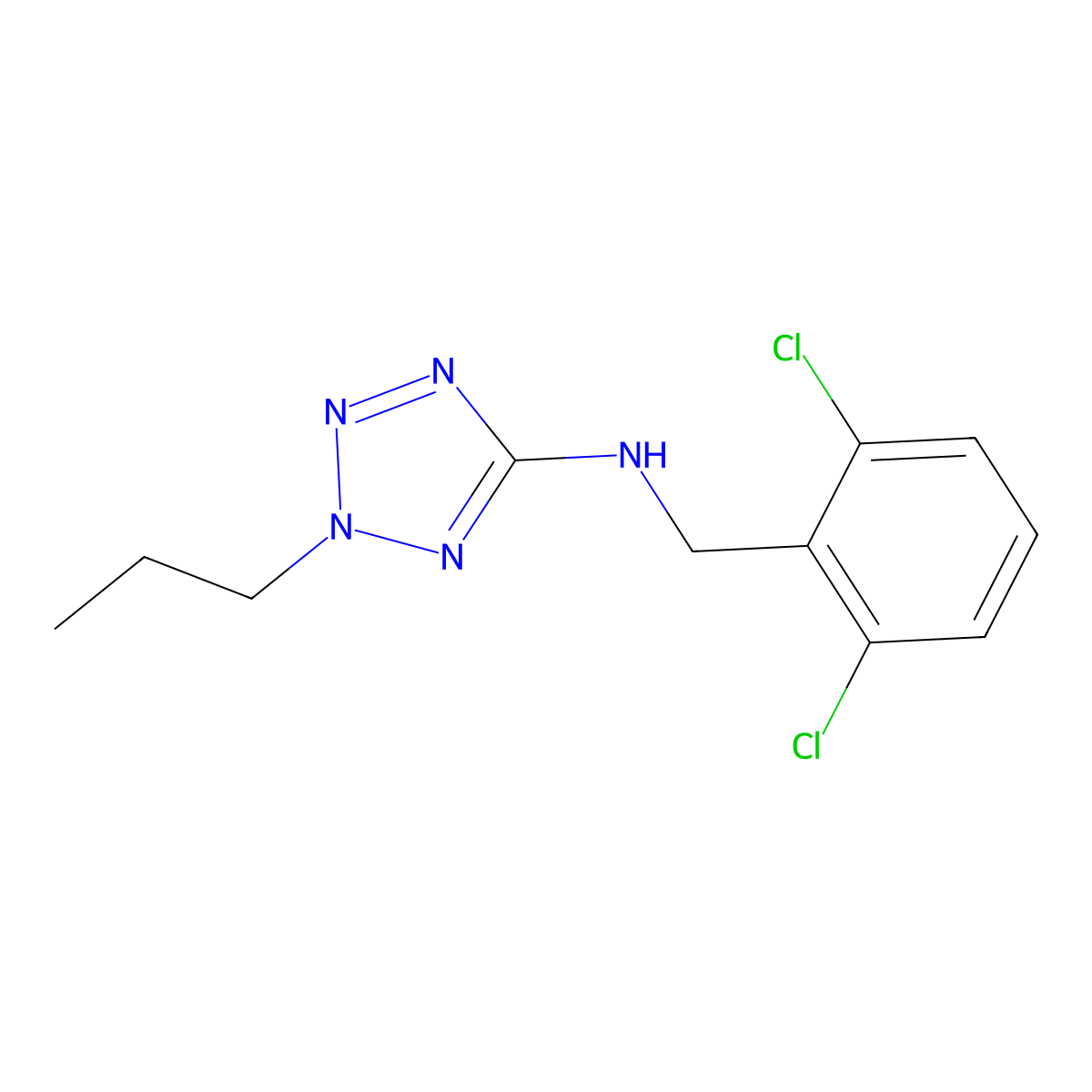 N-(2,6-dichlorobenzyl)-N-(2-propyl-2H-tetraazol-5-yl)amine molecular structure, CAS 1092309-71-1