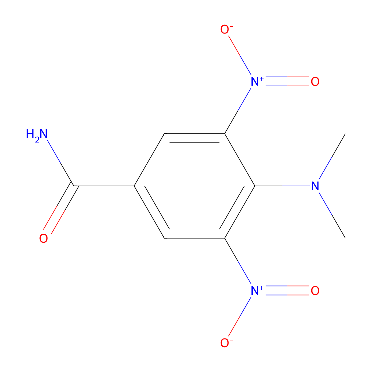 4-Dimethylamino-3,5-dinitrobenzamide molecular structure, CAS 1092309-91-5