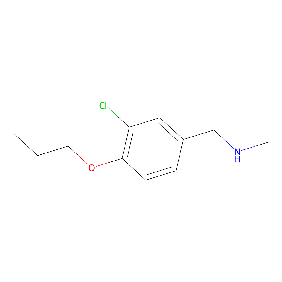 N-(3-chloro-4-propoxybenzyl)-N-methylamine molecular structure, CAS 1092310-41-2