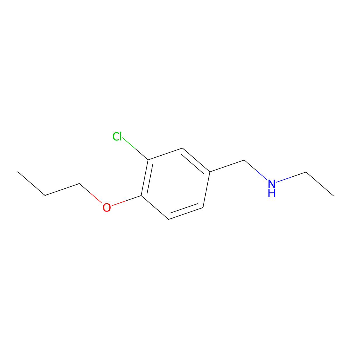 N-(3-chloro-4-propoxybenzyl)ethanamine molecular structure, CAS 1092310-42-3