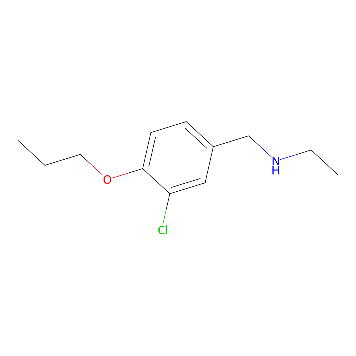 N-(3-chloro-4-propoxybenzyl)ethanamine molecular structure, CAS 1092310-42-3