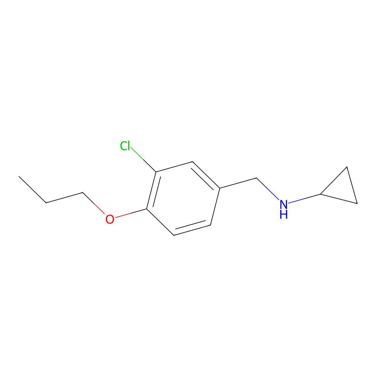 N-(3-chloro-4-propoxybenzyl)cyclopropanamine molecular structure, CAS 1092310-73-0