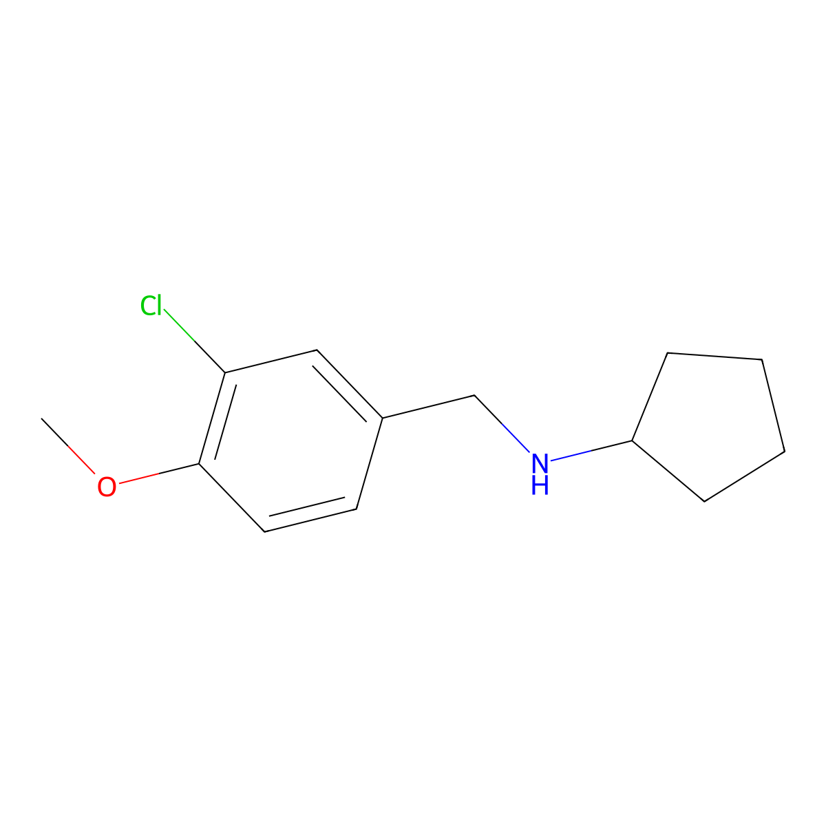 N-(3-chloro-4-methoxybenzyl)cyclopentanamine molecular structure, CAS 1092310-76-3