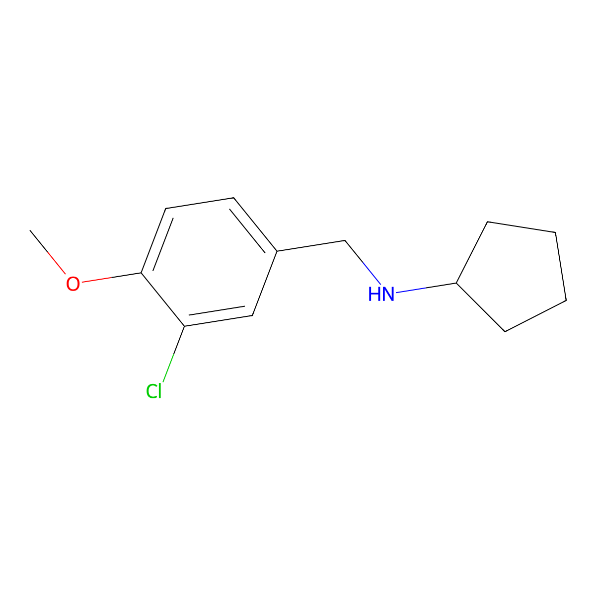 N-(3-chloro-4-methoxybenzyl)cyclopentanamine molecular structure, CAS 1092310-76-3
