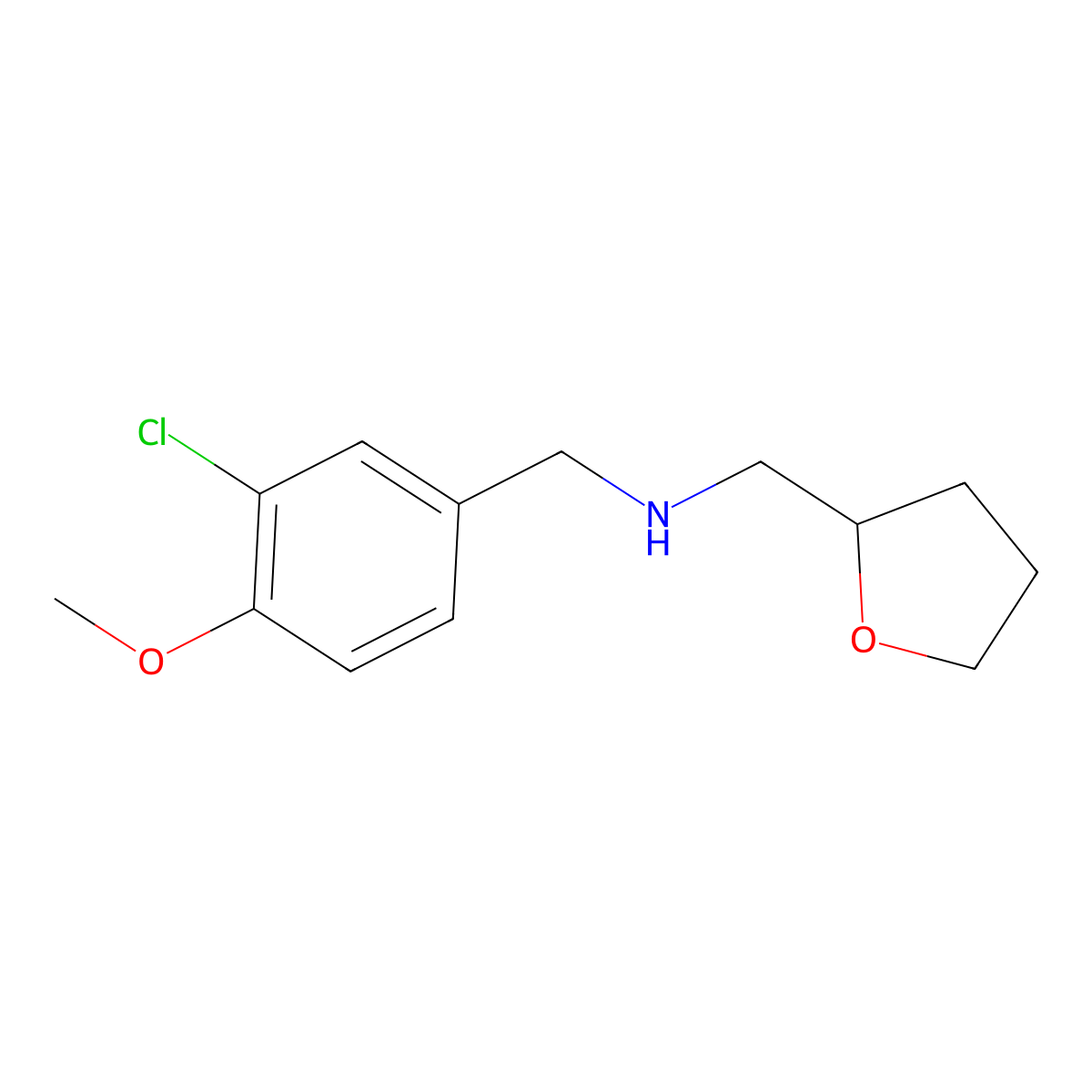 N-(3-chloro-4-methoxybenzyl)-N-(tetrahydro-2-furanylmethyl)amine molecular structure, CAS 1092310-80-9