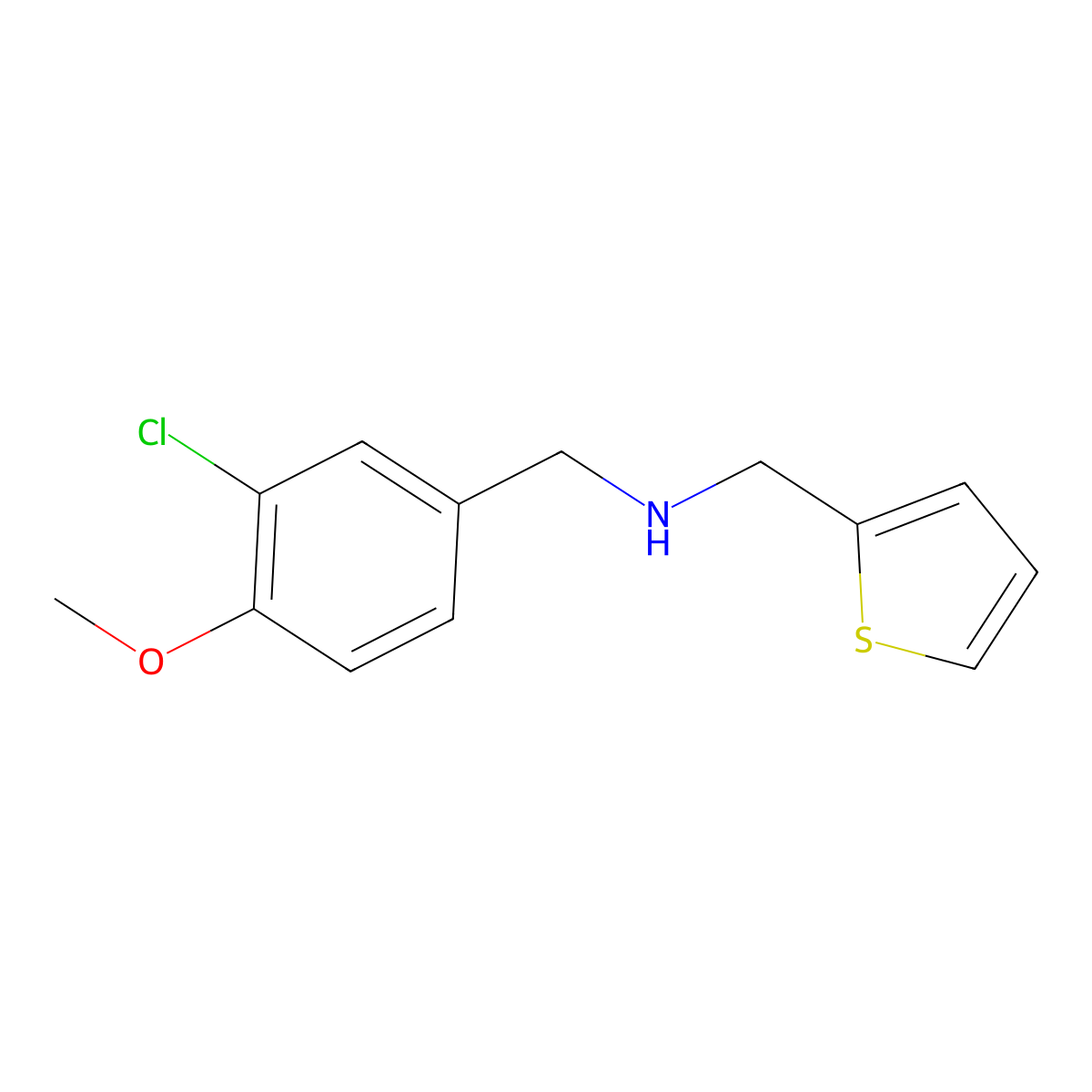 N-(3-chloro-4-methoxybenzyl)-N-(2-thienylmethyl)amine molecular structure, CAS 1092310-82-1