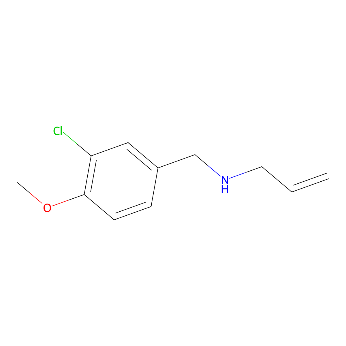 N-allyl-N-(3-chloro-4-methoxybenzyl)amine molecular structure, CAS 1092310-90-1