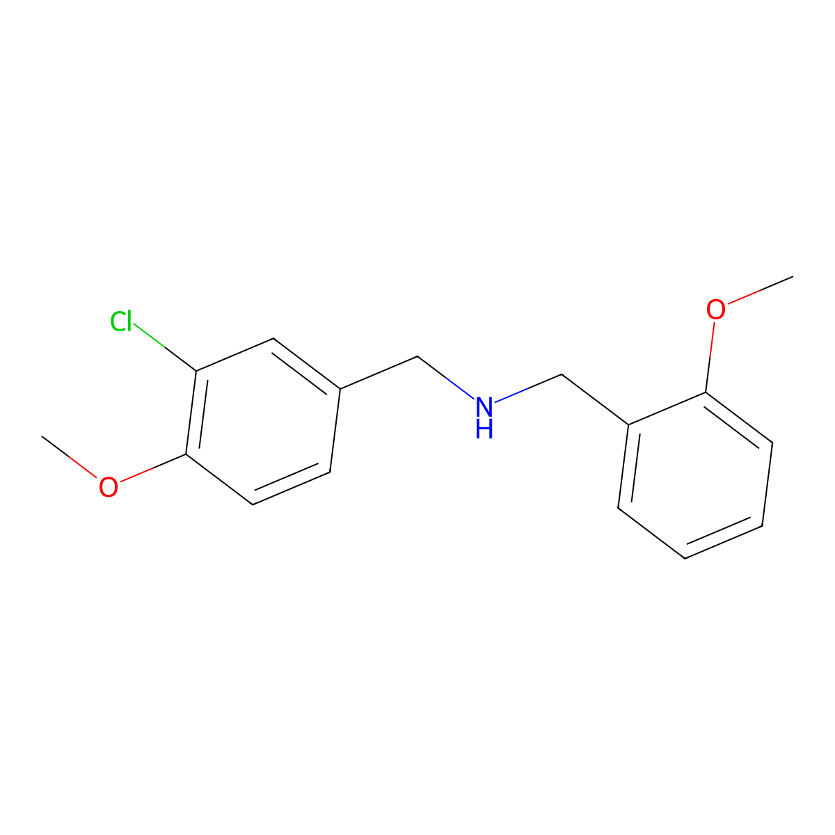 N-(3-chloro-4-methoxybenzyl)-N-(2-methoxybenzyl)amine molecular structure, CAS 1092310-94-5