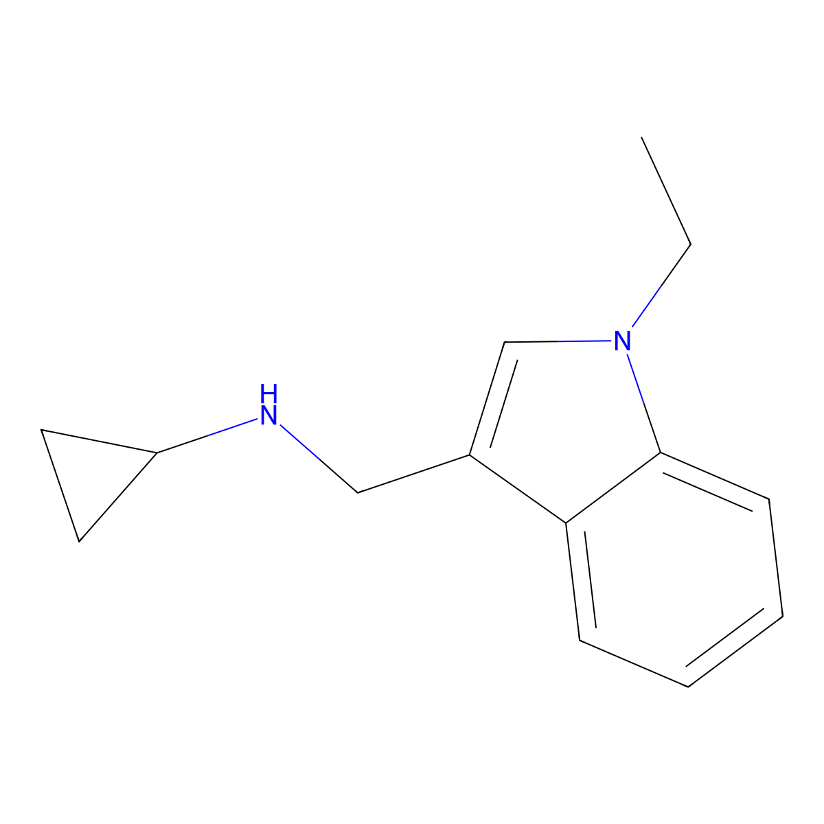 N-[(1-ethylindol-3-yl)methyl]cyclopropanamine molecular structure, CAS 1092311-01-7