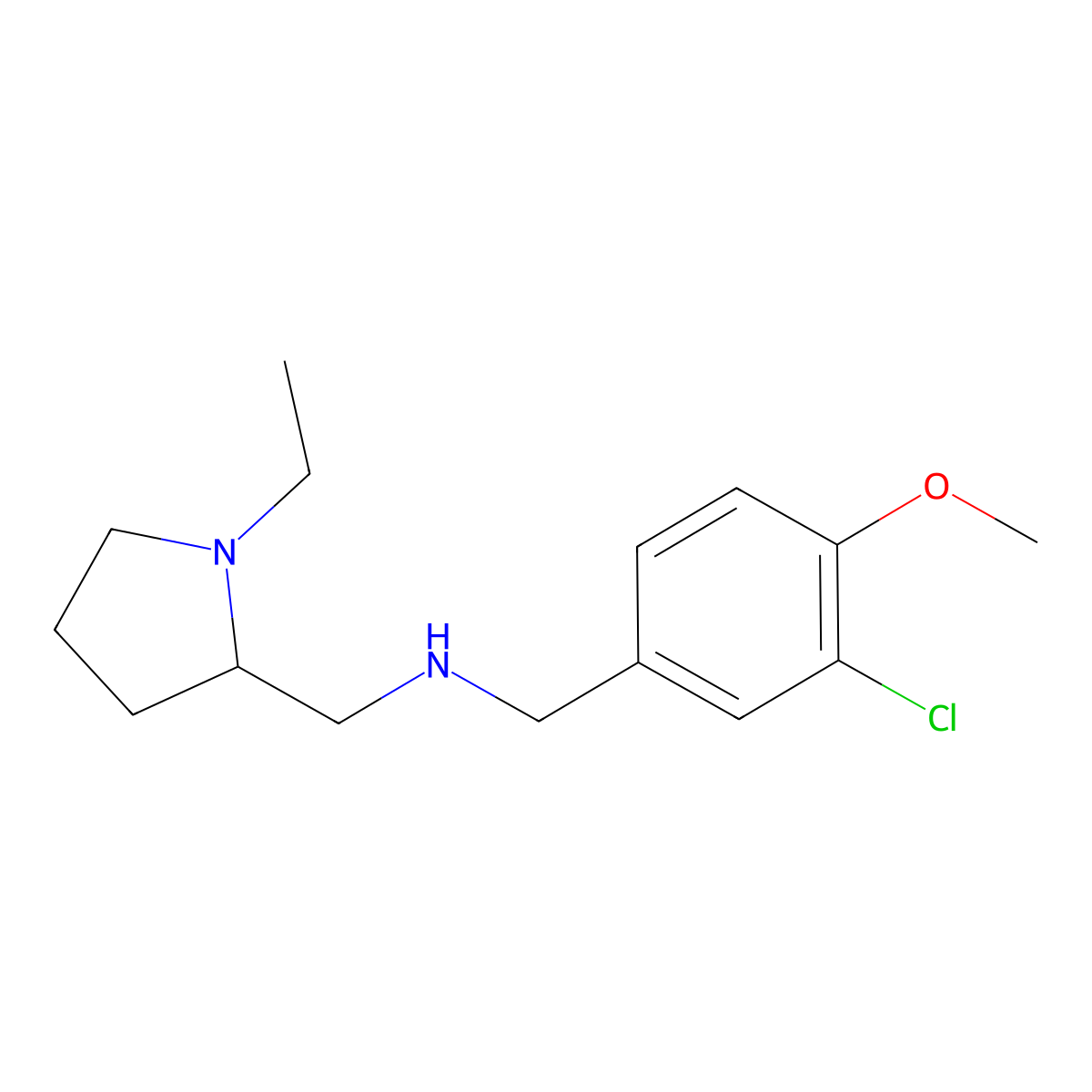 N-(3-chloro-4-methoxybenzyl)-N-[(1-ethyl-2-pyrrolidinyl)methyl]amine molecular structure, CAS 1092311-10-8