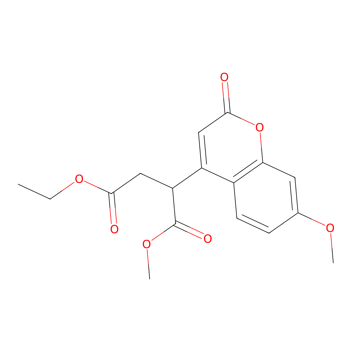 4-ethyl 1-methyl 2-(7-methoxy-2-oxo-2H-chromen-4-yl)butanedioate molecular structure, CAS 1092317-33-3