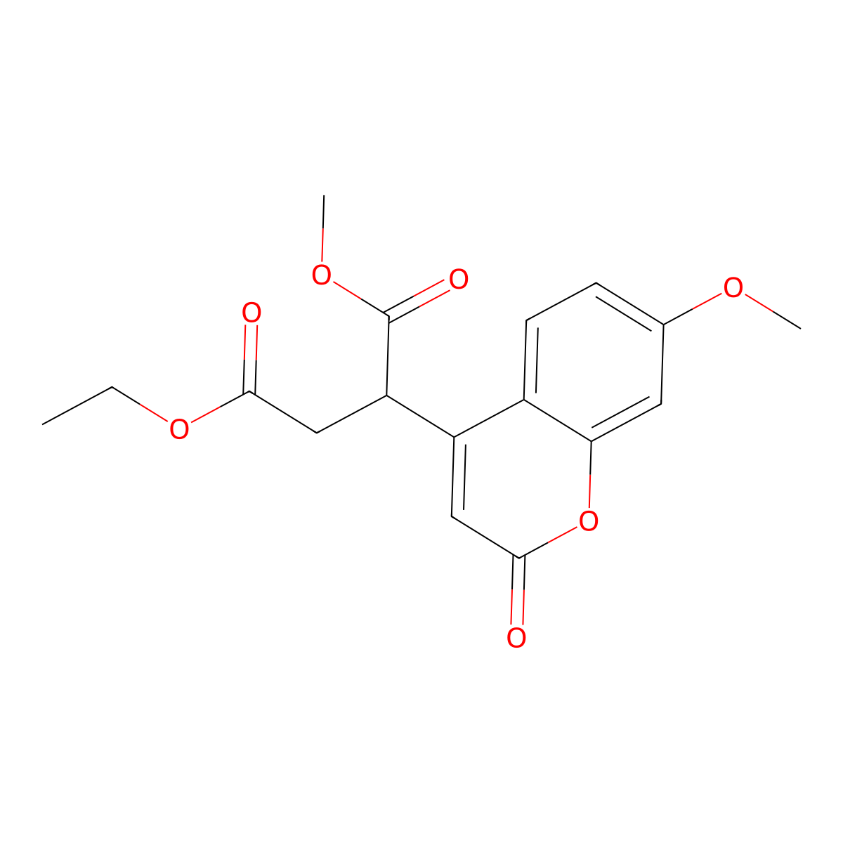 4-ethyl 1-methyl 2-(7-methoxy-2-oxo-2H-chromen-4-yl)butanedioate molecular structure, CAS 1092317-33-3