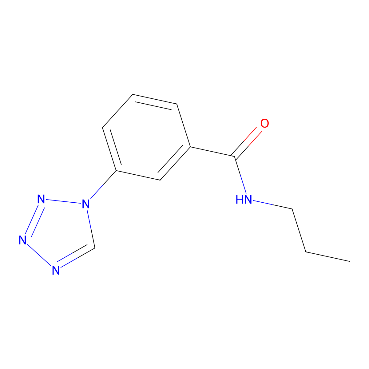 N-propyl-3-(1H-tetrazol-1-yl)benzamide molecular structure, CAS 1092318-88-1