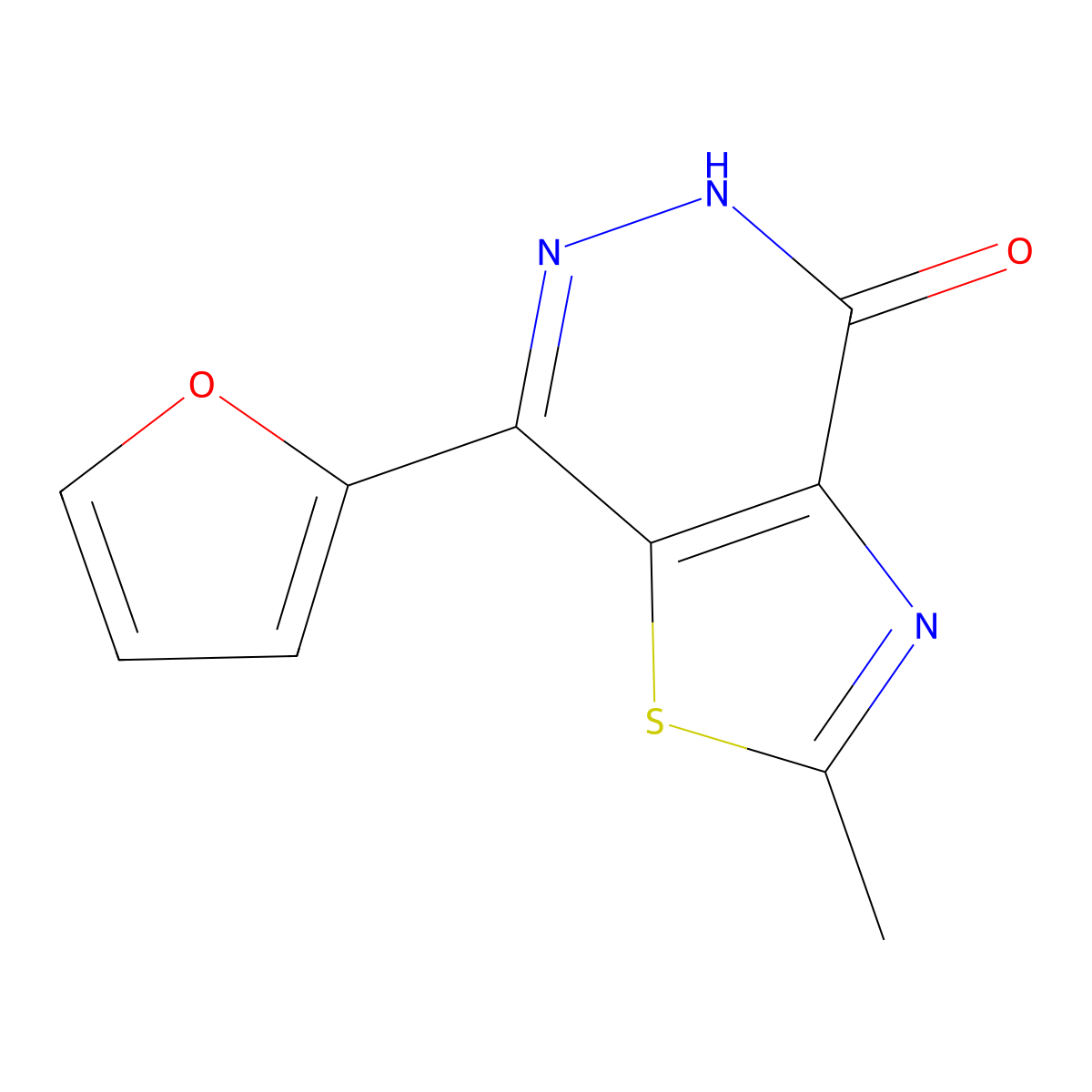 7-(2-furyl)-2-methyl[1,3]thiazolo[4,5-d]pyridazin-4(5H)-one molecular structure, CAS 1092328-80-7