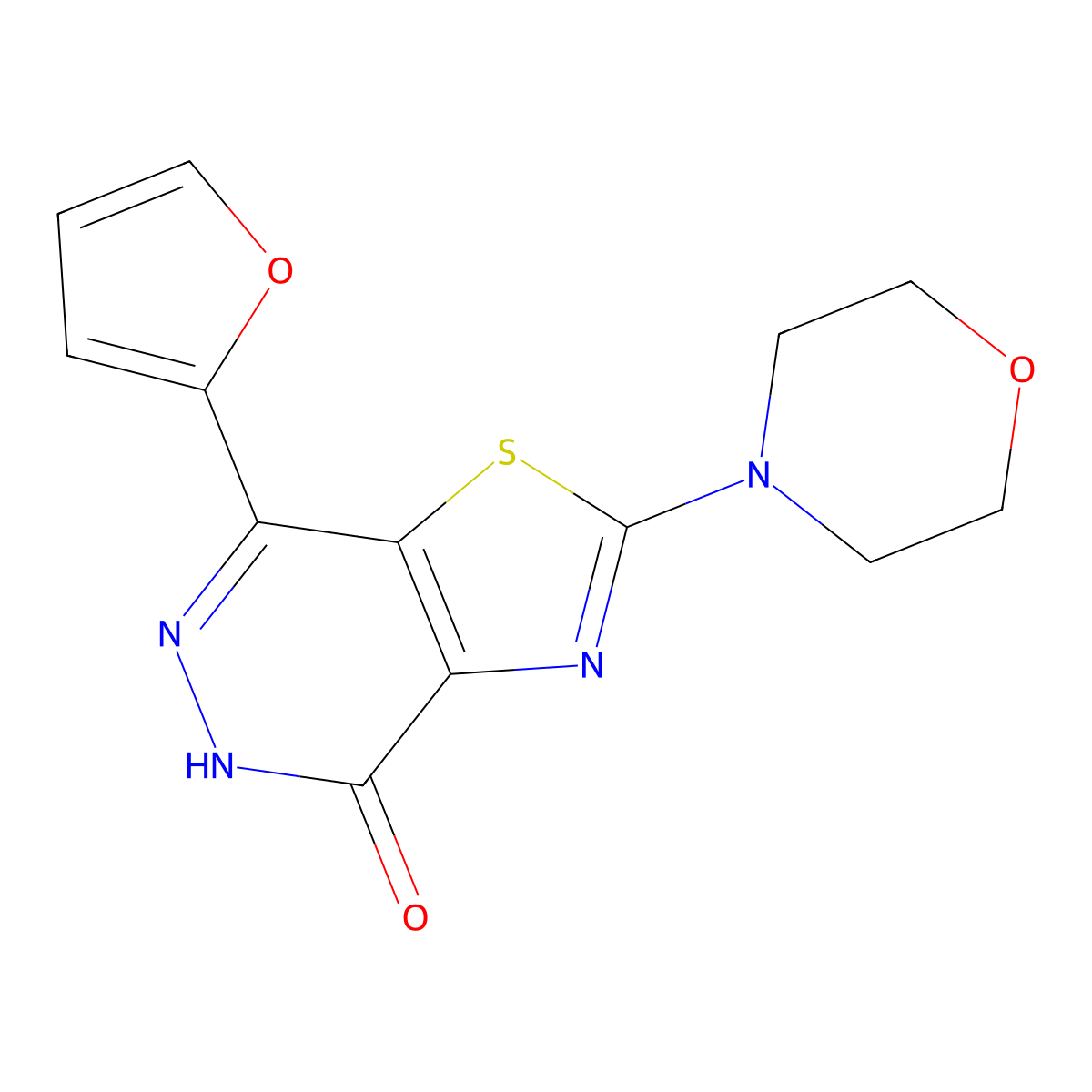 7-(furan-2-yl)-2-morpholinothiazolo[4,5-d]pyridazin-4(5H)-one molecular structure, CAS 1092329-02-6